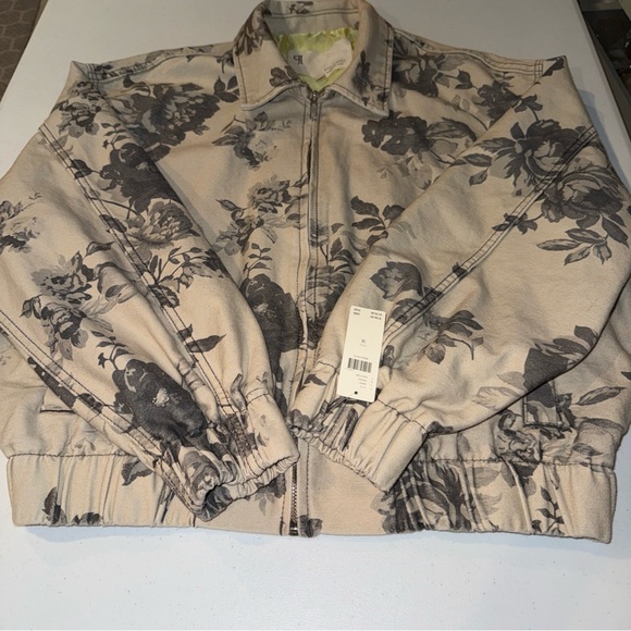 Rylie Bomber Jacket By Pilcro/Anthropologie, M,  Cropped, Cream $158 New NWT - Picture 10 of 12